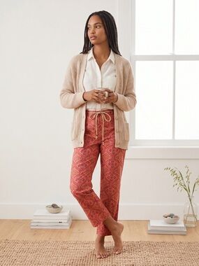 The‎ Limited Cassidy Fit Coastal Cowboy Cropped Pants Pink Coral Paisley Western